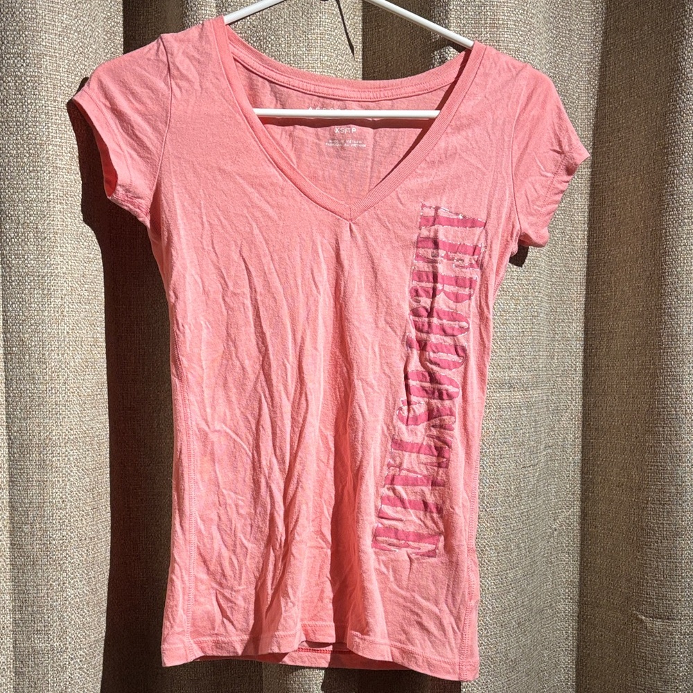 Women's Pink V-Neck Top